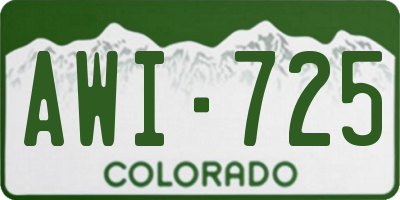 CO license plate AWI725