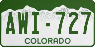 CO license plate AWI727