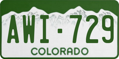 CO license plate AWI729