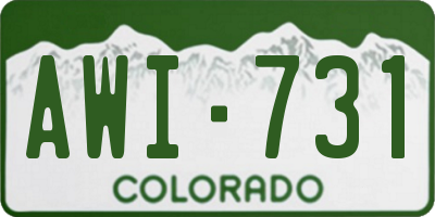 CO license plate AWI731