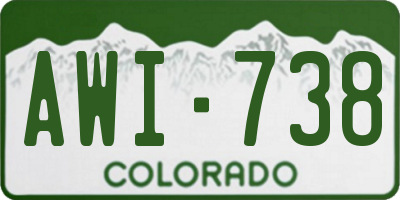 CO license plate AWI738