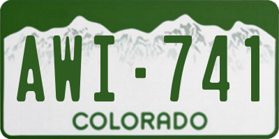 CO license plate AWI741