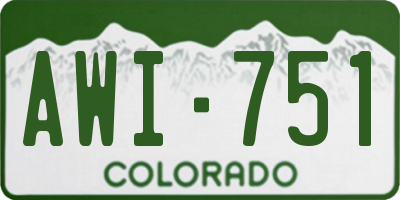 CO license plate AWI751