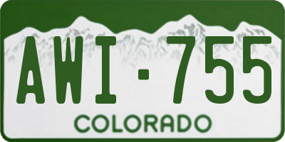 CO license plate AWI755