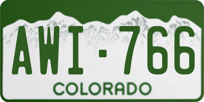 CO license plate AWI766