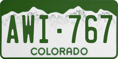 CO license plate AWI767
