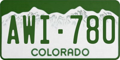 CO license plate AWI780