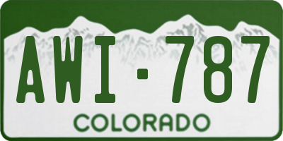 CO license plate AWI787