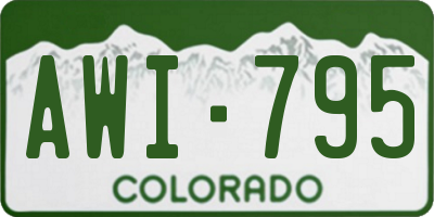 CO license plate AWI795