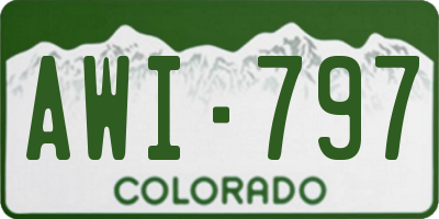 CO license plate AWI797