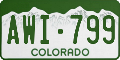 CO license plate AWI799