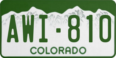 CO license plate AWI810