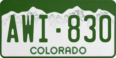 CO license plate AWI830