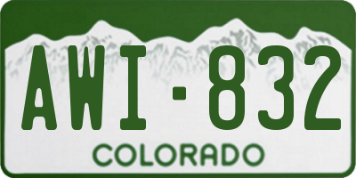 CO license plate AWI832