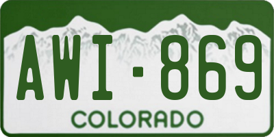 CO license plate AWI869