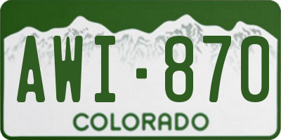 CO license plate AWI870