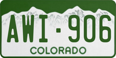 CO license plate AWI906