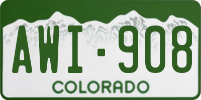 CO license plate AWI908