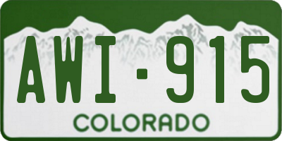 CO license plate AWI915