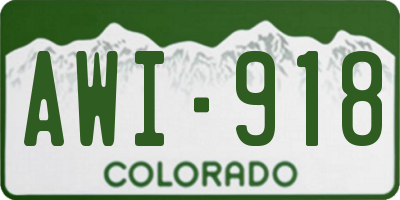 CO license plate AWI918