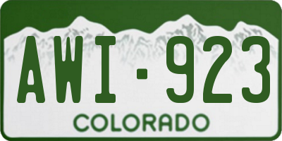 CO license plate AWI923