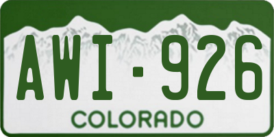 CO license plate AWI926