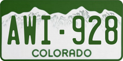 CO license plate AWI928