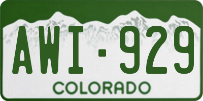 CO license plate AWI929