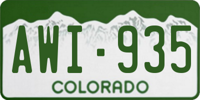 CO license plate AWI935