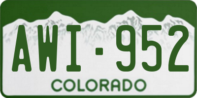 CO license plate AWI952