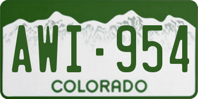 CO license plate AWI954