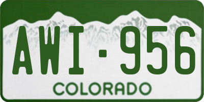 CO license plate AWI956