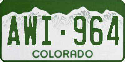 CO license plate AWI964