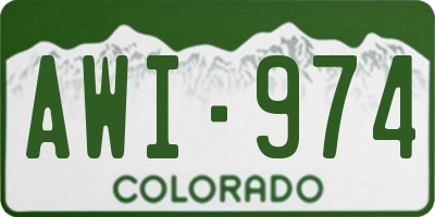 CO license plate AWI974