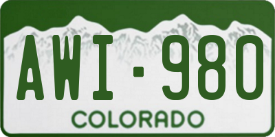CO license plate AWI980