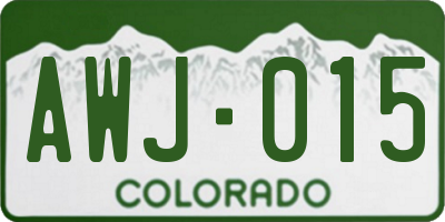 CO license plate AWJ015