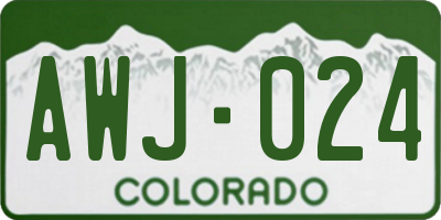 CO license plate AWJ024