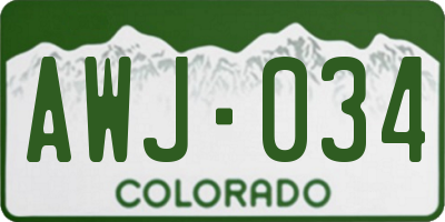 CO license plate AWJ034