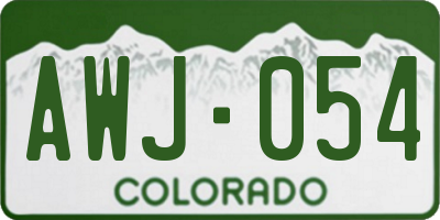 CO license plate AWJ054