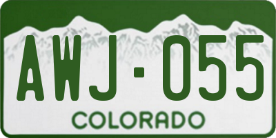 CO license plate AWJ055