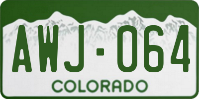 CO license plate AWJ064