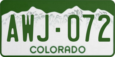 CO license plate AWJ072