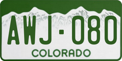 CO license plate AWJ080