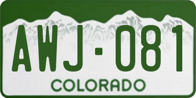 CO license plate AWJ081