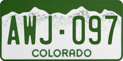CO license plate AWJ097