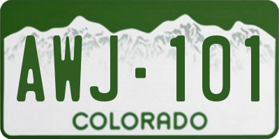 CO license plate AWJ101