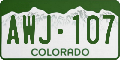 CO license plate AWJ107