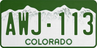 CO license plate AWJ113