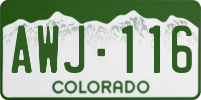 CO license plate AWJ116