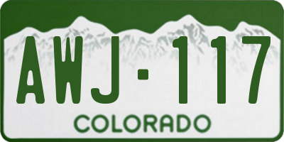 CO license plate AWJ117
